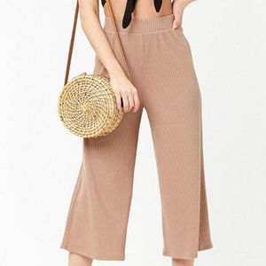 Ribbed High-Rise Culottes
